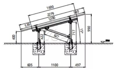 Concrete Foundation Solar Mount Ground PV Support